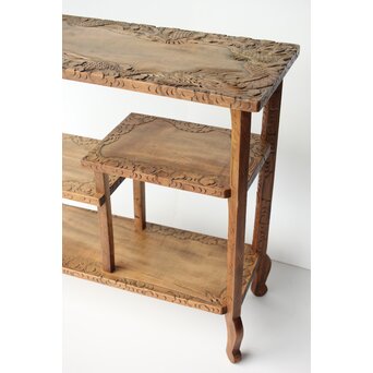 日光彫 龍紋飾棚/違棚　X433 