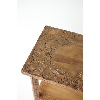 日光彫 龍紋飾棚/違棚　X433 