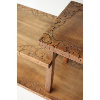 日光彫 龍紋飾棚/違棚　X433 