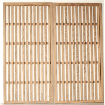 栗の太格子戸 2枚1組　L1115 B面　両面仕様なのでどちらも見劣りしません