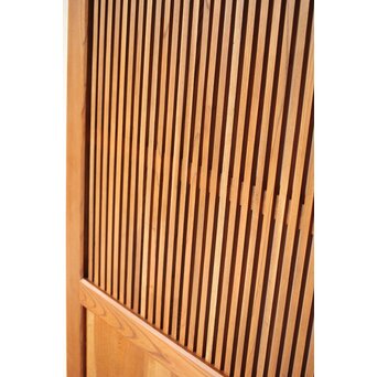 総欅 釘無格子蔵戸　W0135Y 