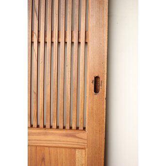 総欅 釘無格子蔵戸　W0135Y 