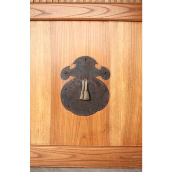 総欅 釘無格子蔵戸　W0135Y 