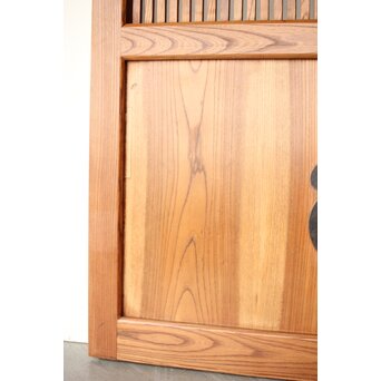 総欅 釘無格子蔵戸　W0135Y 