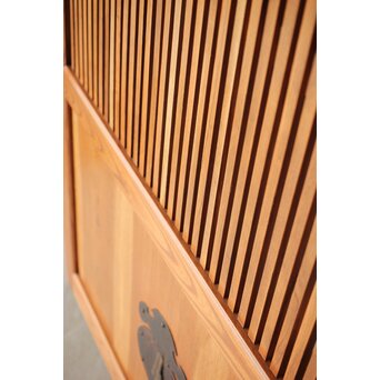 総欅 釘無格子蔵戸　W0135Y 