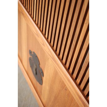 総欅 釘無格子蔵戸　W0135Y 