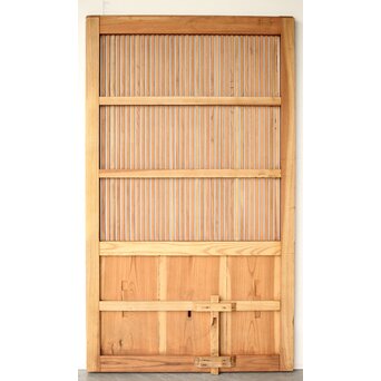 総欅 釘無格子蔵戸　W0135Y ウラ