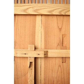 総欅 釘無格子蔵戸　W0135Y 