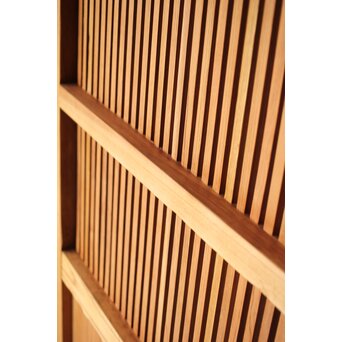 総欅 釘無格子蔵戸　W0135Y 