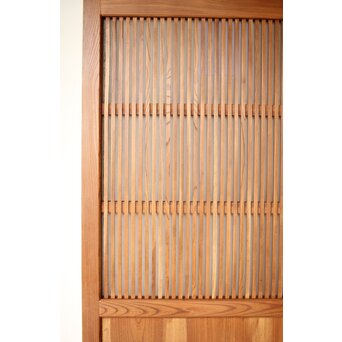 総欅 釘無格子蔵戸　W0135Y 