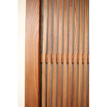 総欅 釘無格子蔵戸　W0135Y 