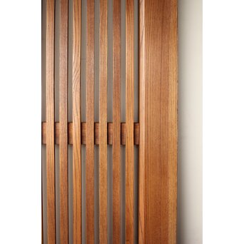 総欅 釘無格子蔵戸　W0135Y 