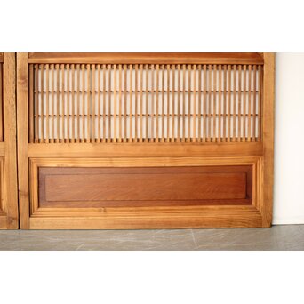 障子枠付 格子戸 2枚1組　L1117 細い腰板　