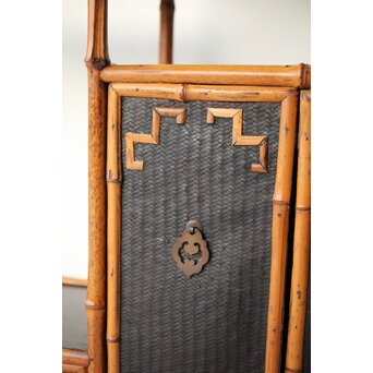 支那竹 網代細工飾棚/違棚　U340 