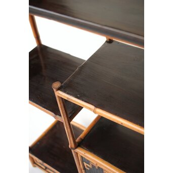 支那竹 網代細工飾棚/違棚　U340 