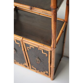 支那竹 網代細工飾棚/違棚　U340 