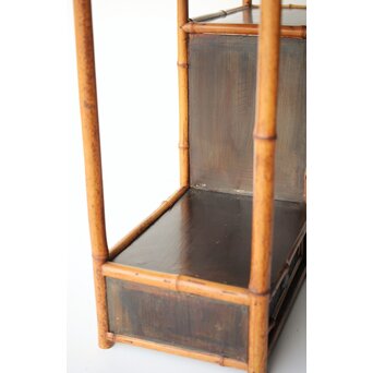 支那竹 網代細工飾棚/違棚　U340 