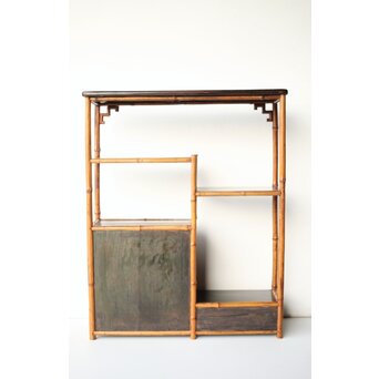 支那竹 網代細工飾棚/違棚　U340 