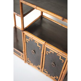 支那竹 網代細工飾棚/違棚　U340 