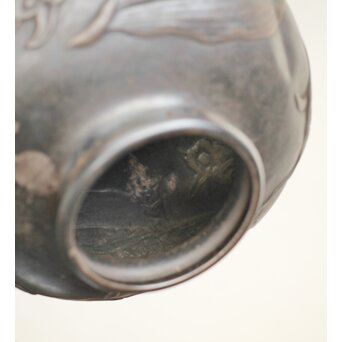 在銘 蘭 純銀打出花瓶　M393 