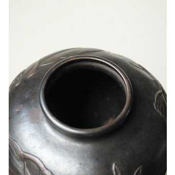 在銘 蘭 純銀打出花瓶　M393 