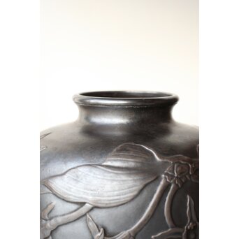 在銘 蘭 純銀打出花瓶　M393 