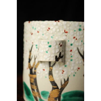 白井半七 桜 水指 共箱 替蓋　P445 