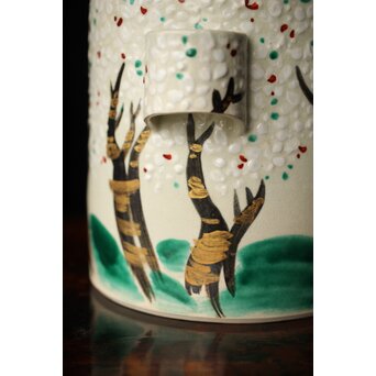 白井半七 桜 水指 共箱 替蓋　P445 