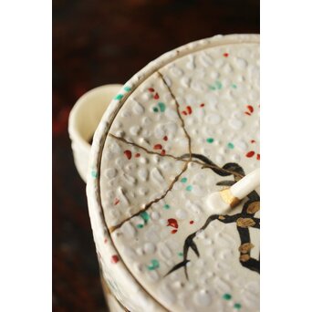 白井半七 桜 水指 共箱 替蓋　P445 