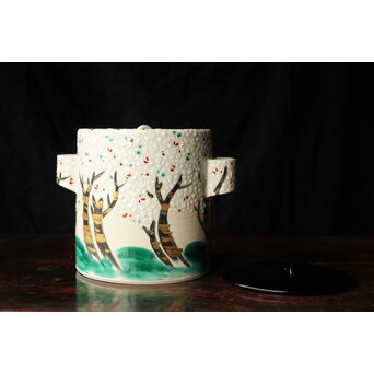 白井半七 桜 水指 共箱 替蓋　P445