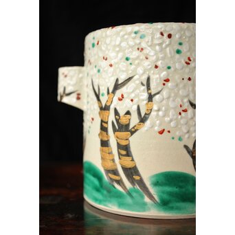 白井半七 桜 水指 共箱 替蓋　P445 