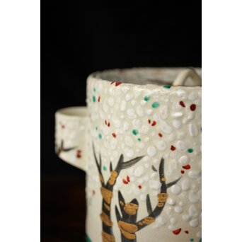 白井半七 桜 水指 共箱 替蓋　P445 