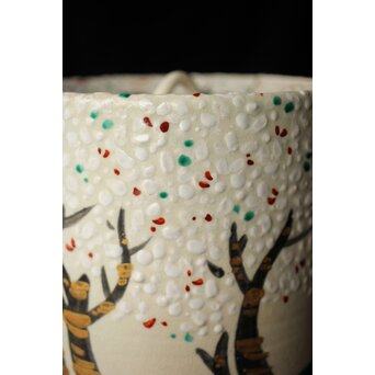 白井半七 桜 水指 共箱 替蓋　P445 