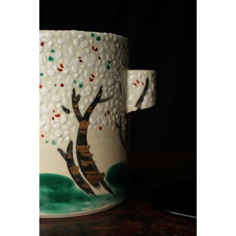 白井半七 桜 水指 共箱 替蓋　P445 