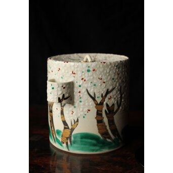 白井半七 桜 水指 共箱 替蓋　P445 