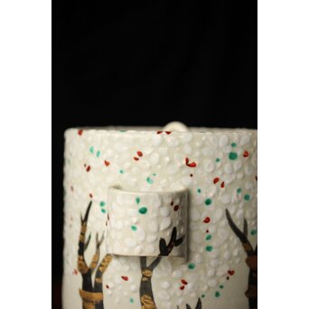 白井半七 桜 水指 共箱 替蓋　P445 