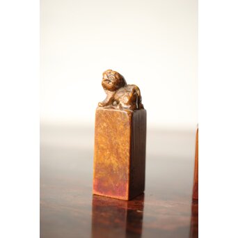 篆刻家 石川蘭八 中村蘭台 印材 2点1組 師弟同字刻印「徳」 U341 