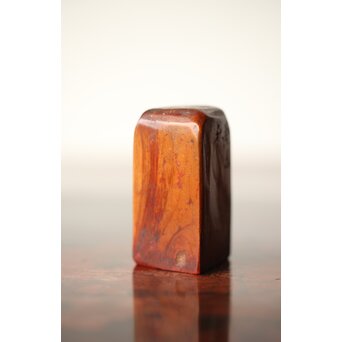 篆刻家 石川蘭八 中村蘭台 印材 2点1組 師弟同字刻印「徳」 U341 