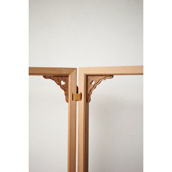 寧楽鳳嶽 川崎鳳嶽  風炉先屏風 捻組格子 吉野杉伐造　X434 