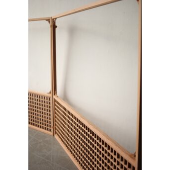 寧楽鳳嶽 川崎鳳嶽  風炉先屏風 捻組格子 吉野杉伐造　X434 