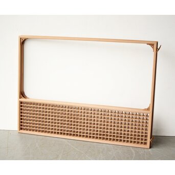 寧楽鳳嶽 川崎鳳嶽  風炉先屏風 捻組格子 吉野杉伐造　X434 