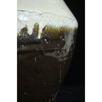 浜田庄司 大作 掛分火鉢 共箱　P446 