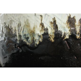 浜田庄司 大作 掛分火鉢 共箱　P446 