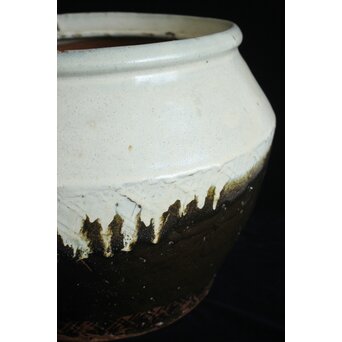 浜田庄司 大作 掛分火鉢 共箱　P446 