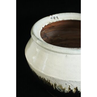 浜田庄司 大作 掛分火鉢 共箱　P446 