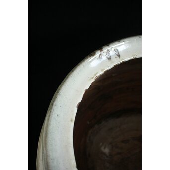 浜田庄司 大作 掛分火鉢 共箱　P446 