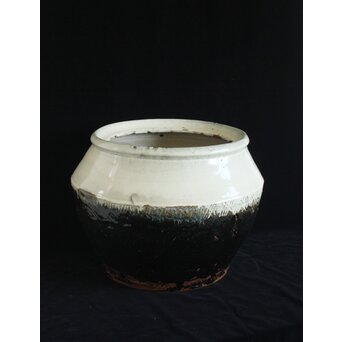 浜田庄司 大作 掛分火鉢 共箱　P446 