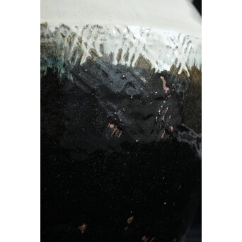 浜田庄司 大作 掛分火鉢 共箱　P446 