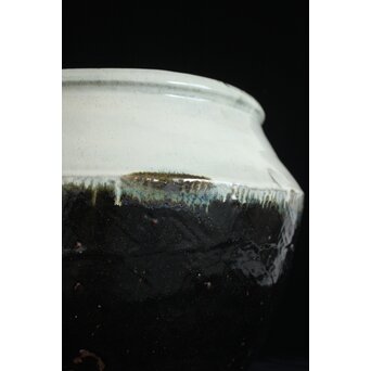 浜田庄司 大作 掛分火鉢 共箱　P446 