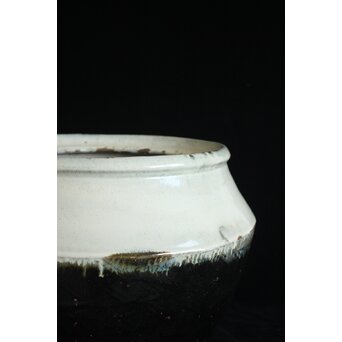 浜田庄司 大作 掛分火鉢 共箱　P446 